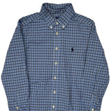 Age 10-12 Ralph Lauren Checked Shirt - Medium Blue Cotton