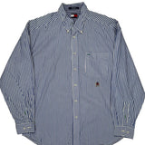 Tommy Hilfiger Striped Shirt - Large Blue Cotton
