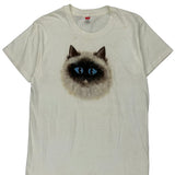 Hanes T-Shirt - Large Cream Cotton