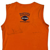 Daytona Bike Week 2002 Harley Davidson Graphic Vest - Medium Orange Cotton