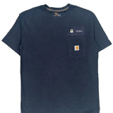 Workwear Carhartt T-Shirt - Large Navy Cotton