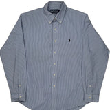Ralph Lauren Striped Shirt - Large Blue Cotton