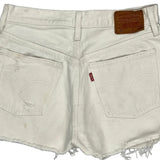 Levis Denim Shorts - 29W UK 10 White Cotton
