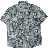 Rivers Graphic Hawaiian Shirt - XL Black & White Cotton