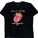 North American Tour 1975 Rolling Stones Band T-Shirt - XL Black Cotton
