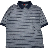 Nike Striped Polo Shirt - 2XL Blue Cotton