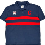 Cleveland Indians Mlb Striped Polo Shirt - XL Navy Cotton