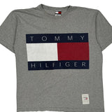 Made In USA Tommy Hilfiger T-Shirt - Large Grey Cotton