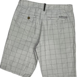 Quiksilver Checked Chino Shorts - 30W 10L White Cotton