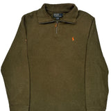 Vintage Polo By Ralph Lauren 1/4 Zip - Large Green Cotton