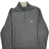 Tommy Hilfiger 1/4 Zip - Large Grey Cotton Blend