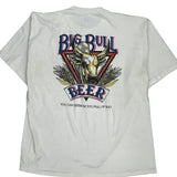 Big Bull Beer Crazy Shirts Graphic T-Shirt - XL White Cotton