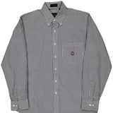 Chaps Ralph Lauren Striped Shirt - Large Blue Cotton