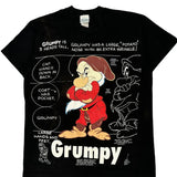 Grumpy Disney Single Stitch T-Shirt - Large Black Cotton