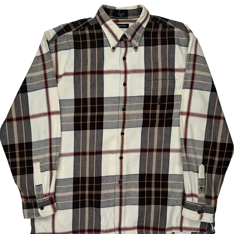 Nautica Checked Flannel Shirt - XL Multicoloured Cotton
