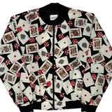 1980'S The Regal Graphic Bomber Jacket - XL White Polyester Blend