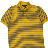 Tommy Hilfiger Striped Polo Shirt - Small Black Cotton