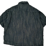Sonofloong Striped Short Sleeve Shirt - 2XL Blue Linen