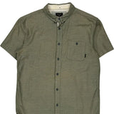 Quiksilver Short Sleeve Shirt - Medium Green Cotton