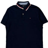 Tommy Hilfiger Polo Shirt - Large Navy Cotton