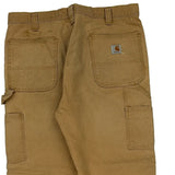 Carhartt Double Knee Carpenter Trousers - 35W 30L Brown Cotton