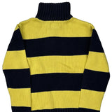 Age 8 Polo By Ralph Lauren Striped 1/4 Zip - Small Navy Cotton