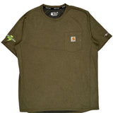 Carhartt T-Shirt - Large Green Cotton