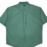 Tommy Jeans Striped Short Sleeve Shirt - Large Green Cotton