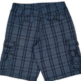 Lee Checked Cargo Shorts - 30W 12L Blue Cotton
