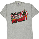 Christmas Fun Tees Single Stitch T-Shirt - Large Grey Cotton