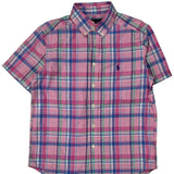 Age 10-12 Ralph Lauren Checked Short Sleeve Shirt - Medium Multicoloured Cotton