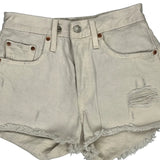 Levis Denim Shorts - 25W UK 6 Cream Cotton