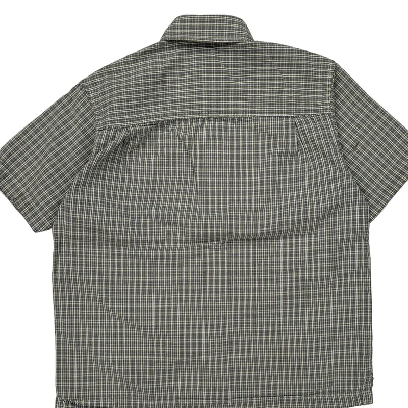 Age 6 Oshkosh Checked Short Sleeve Shirt - Small Grey Cotton