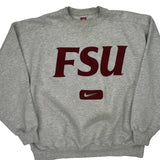 Nike College Sweatshirt - Large Grey Cotton