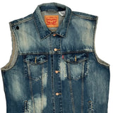 Levis Denim Gilet - 2XL Stone Wash Denim