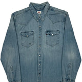 Levis Denim Shirt - Large Light Wash Cotton