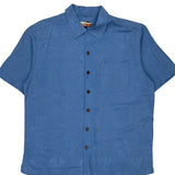 Havana Jack''S Cafe Hawaiian Shirt - Large Blue Silk
