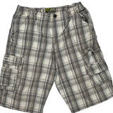 Alvin Josef Checked Cargo Shorts - 28W UK 10 Grey Cotton