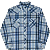 Wrangler Checked Shirt - Large Blue Cotton Blend
