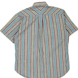 Tommy Hilfiger Striped Short Sleeve Shirt - Large Multicoloured Cotton