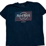 Las Vegas Hard Rock Cafe Graphic T-Shirt - 2XL Navy Cotton