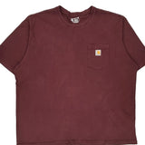 Carhartt T-Shirt - 2XL Burgundy Cotton