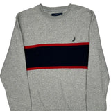 Nautica Striped Sweatshirt - XL Red Cotton
