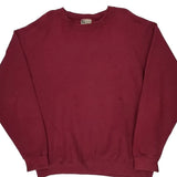 Vintage 90S Blank Made In USA Cheetah Sweatshirt - Large Burgundy Cotton Blend