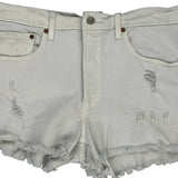 Levis Denim Shorts - 32W UK 12 White Cotton
