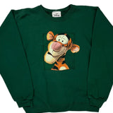 Tigger Disney Cartoon Sweatshirt - Small Green Cotton
