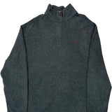 Vintage Polo By Ralph Lauren 1/4 Zip - XL Grey Cotton