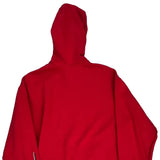 Vintage Quiksilver Spellout Hoodie - Medium Red Cotton Blend