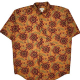 Banana Republic Hawaiian Shirt - Large Orange Cotton