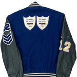 Sectional 9Th 100 Fly 2010, Sectional 6Th 100 Fly 2011 Holloway Varsity Jacket - Small Blue Leather